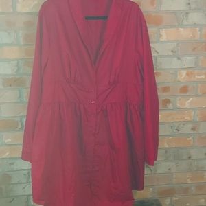 Shein Curve button down burgundy blouse.